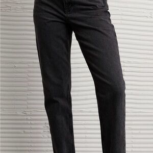 AE Black Strigid Mom Jeans- Black